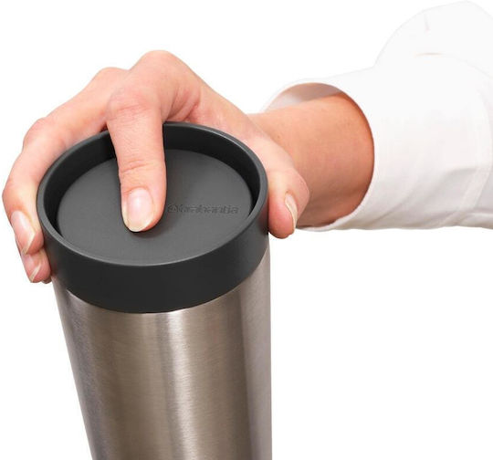 Brabantia Glas Thermosflasche Rostfreier Stahl 360ml Dark Grey