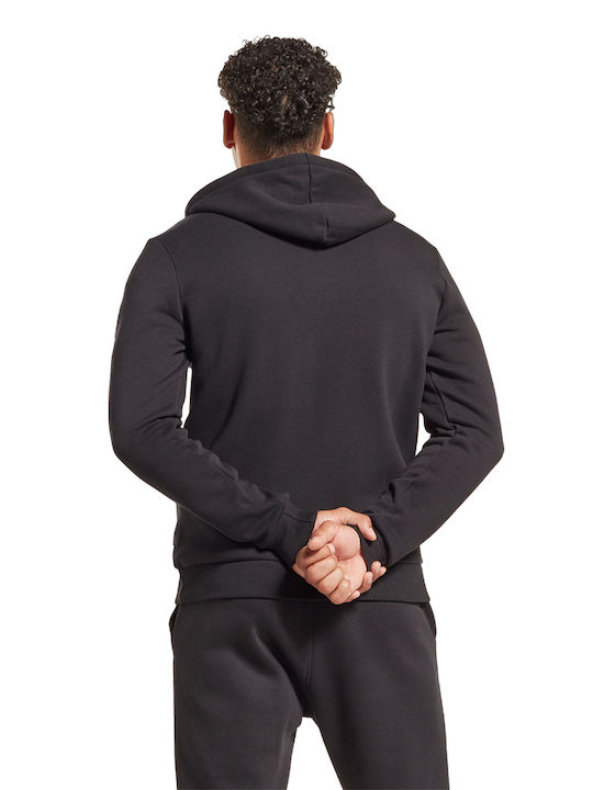 Reebok Herren Sweatshirt mit Kapuze und Taschen Schwarz