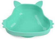 Queen Mother Baby & Kids Feeding Set Squirrel Made of Silicone with Anti-Slip Turquoise Base 3 Pieces for 6+ Months