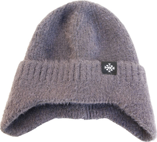 Beanie Unisex Σκούφος Πλεκτός σε Γκρι χρώμα