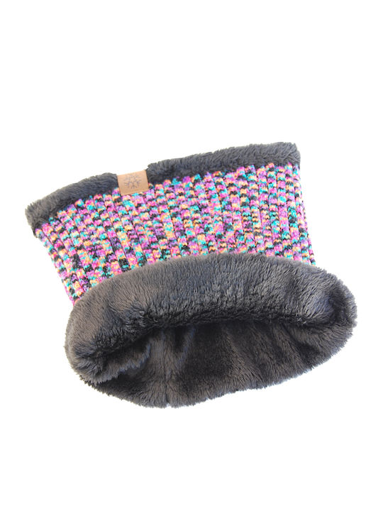 Unisex Set with Beanie Fleece - Polar Μωβ-Πολύχρωμο