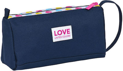 Safta Benetton Love Pencil Case Full with 1 Compartment Blue