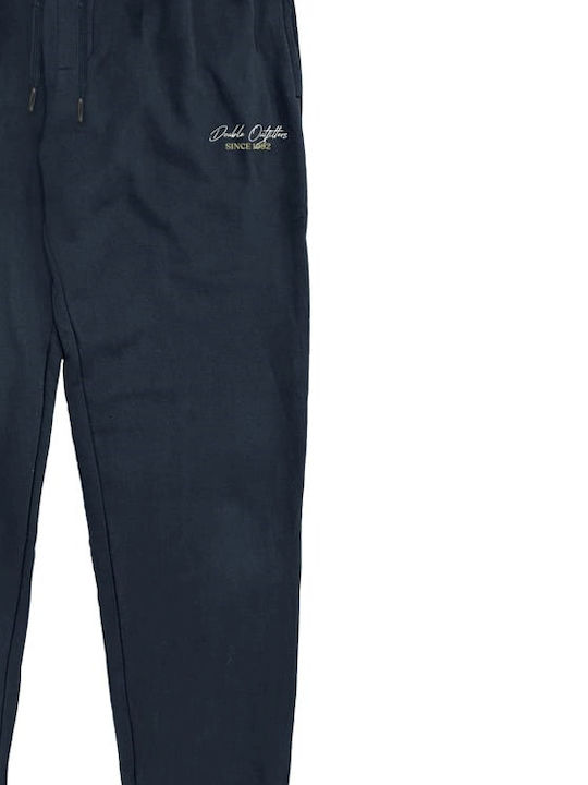 Double Men's Sweatpants with Rubber Blue