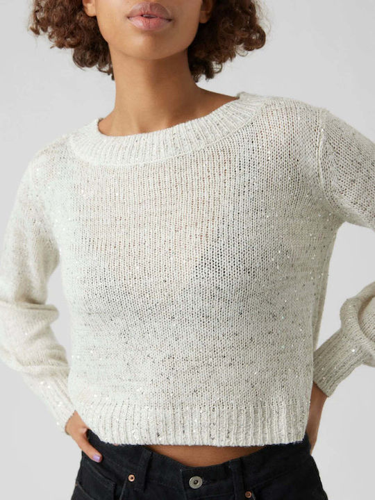 Vero Moda Women's Long Sleeve Crop Sweater Birch