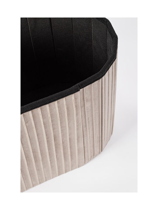 Stool Bench Stool With Storage Space Upholstered with Velvet Jocelyn Beige 76x38x38cm
