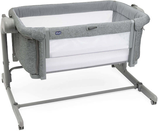Chicco Люлка Next2Me Magic Evo с Матрак, Странично Отваряне и Колела 40 Dark Grey