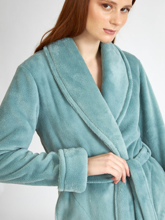 Harmony Winter Women's Fleece Robe Green