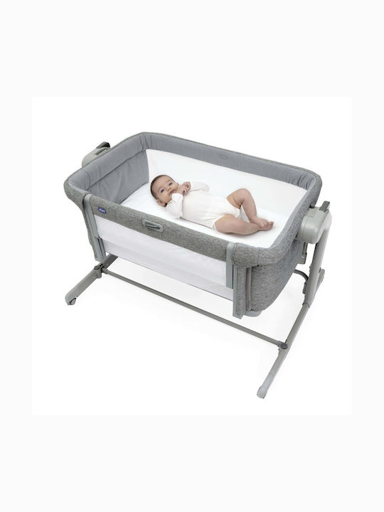 Chicco Cradle Next2Me Magic Evo with Mattress, Side Opening, and Wheels 40 Dark Grey