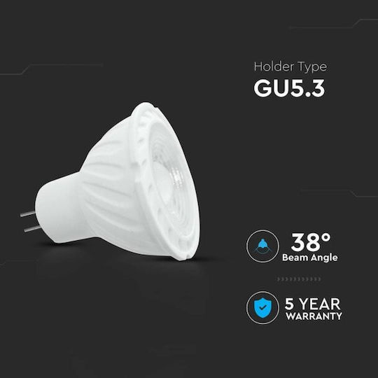 V-TAC Vt-267 LED Bulb 6W for Socket GU5.3 and Shape MR16 Natural White 445lm