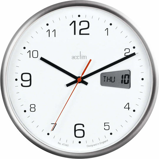 Acctim Silent Ceas de Perete Digital Metalic Roșu