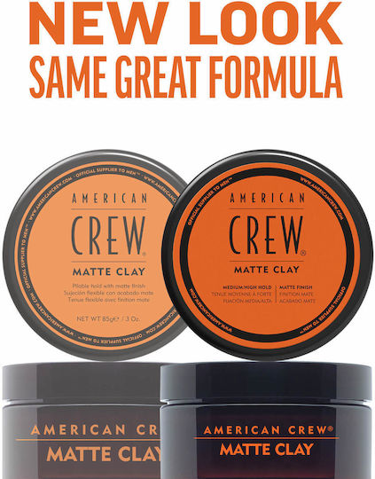 American Crew Matte Πηλός για Μεσαίο Κράτημα & Ματ Αποτέλεσμα 85gr