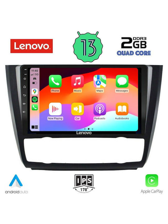 Lenovo Car-Audiosystem für BMW Serie 1,S.1 / E81 2004-2013 mit Klima (Bluetooth/USB/WiFi/GPS/Apple-Carplay/Android-Auto) mit Touchscreen 9"