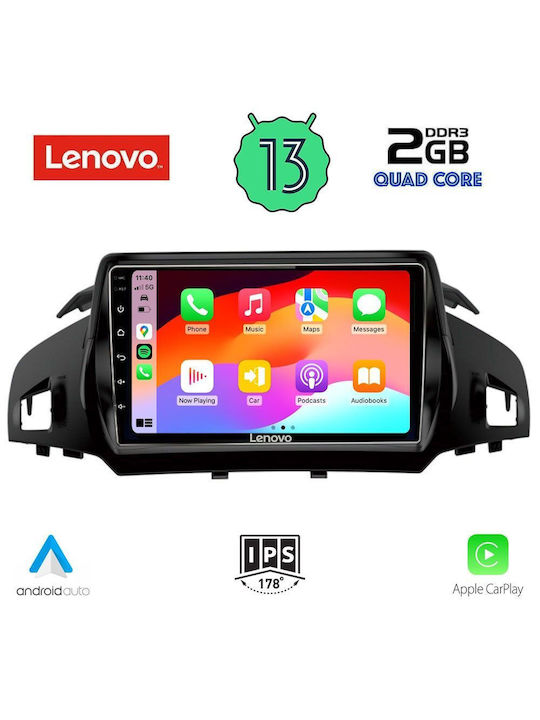Lenovo Ηχοσύστημα Αυτοκινήτου για Ford Kuga (Bluetooth/USB/WiFi/GPS/Apple-Carplay/Android-Auto) με Οθόνη Αφής 9"