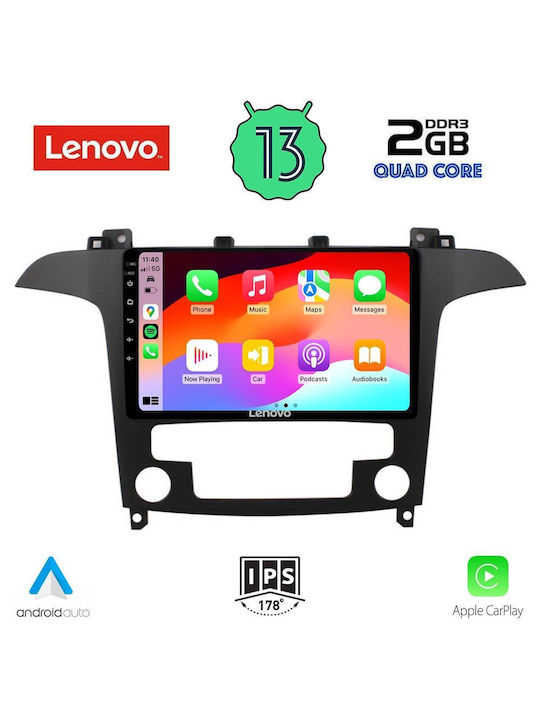 Lenovo Car Audio System for Ford S-Max 2006-2014 with Clima (Bluetooth/USB/WiFi/GPS/Apple-Carplay/Android-Auto) with Touch Screen 9"