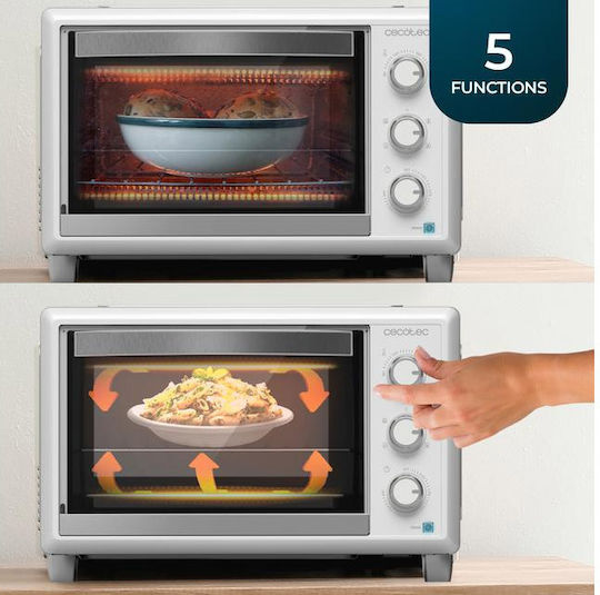 Cecotec Bake & Toast 3090 Gyro Electric Countertop Oven 30lt No Burners Hot Air White