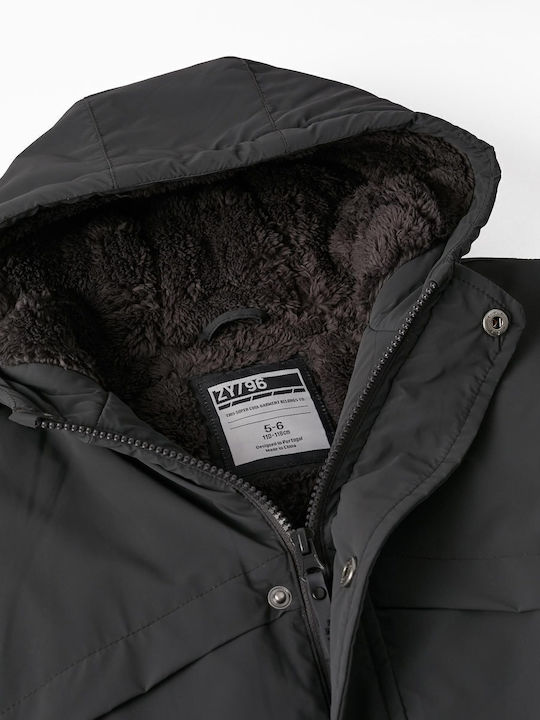 Kinder Freizeitjacke mit Futter & Kapuze Gray