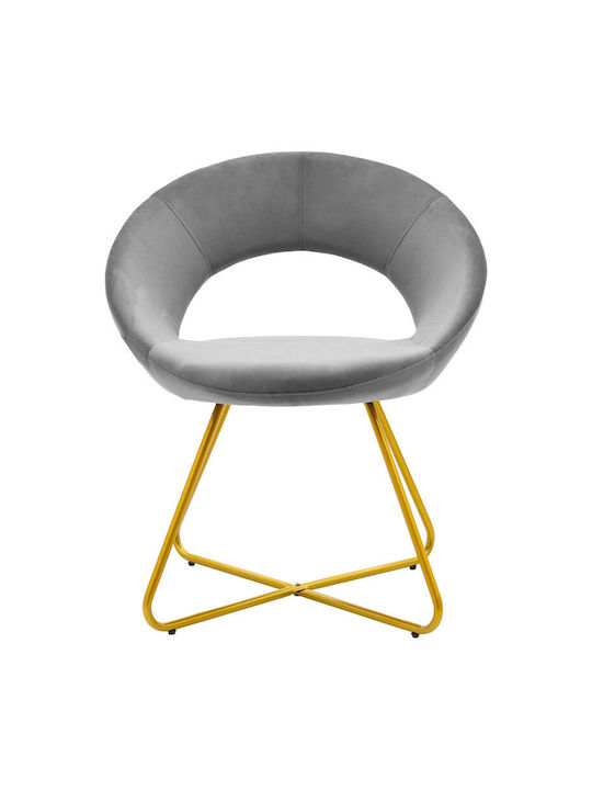 Valentina Dining Room Velvet Chair Grey 65x60x82cm