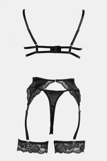Decoro Set Sexy De Lenjerie Cu Jartiere Negre