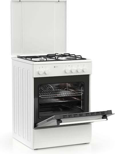 Thermogatz TGS 3501 WH Aragaz 56lt cu Plite pe Gaz Lichefiat L60cm. Alb