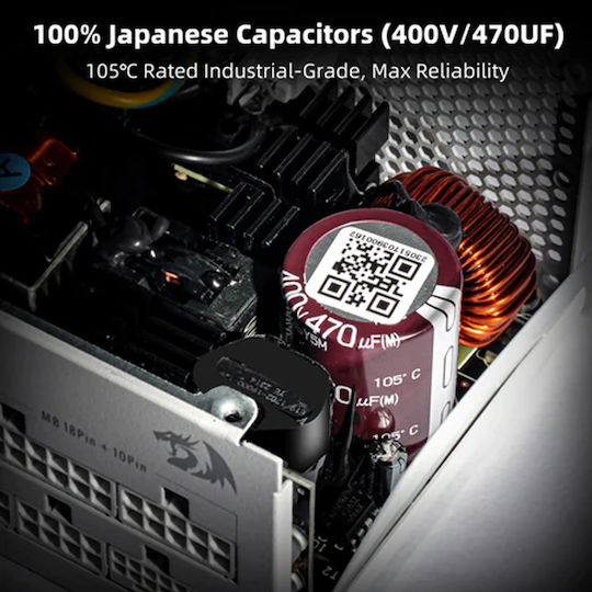 Redragon 750W Λευκό Τροφοδοτικό Υπολογιστή Full Modular 80 Plus Platinum (28.08.0005)