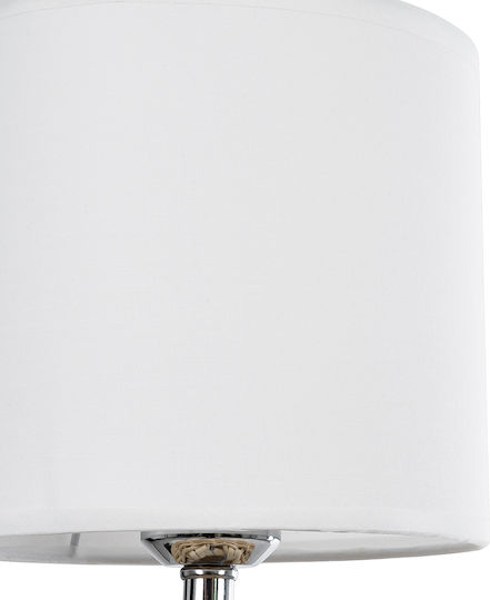 GloboStar Wood Table Lamp for Socket E27 with White Shade and Beige Base