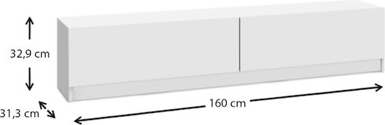 Έπιπλο Τηλεόρασης Ahenk Λευκό Μ160xΠ31.3xΥ32.9cm