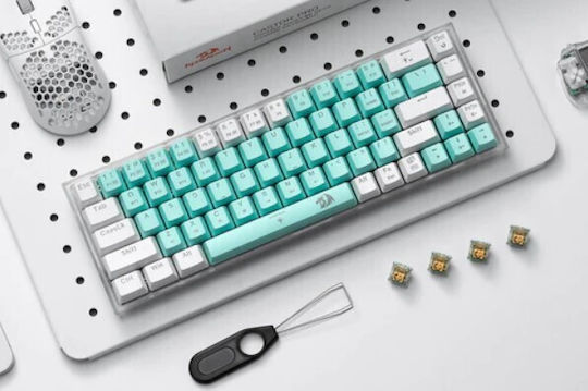 Redragon K631RGB-PRO-GW Wireless Gaming Mechanical Keyboard 65% with Custom Red switches and RGB lighting (English US) Green/White
