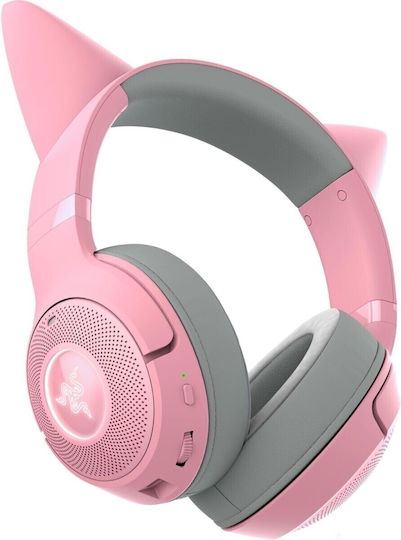 Razer Kraken Kitty V2 BT Ασύρματα / Ενσύρματα Over Ear Ακουστικά με 40 ώρες Λειτουργίας Ροζ