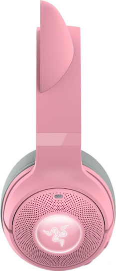 Razer Kraken Kitty V2 BT Ασύρματα / Ενσύρματα Over Ear Ακουστικά με 40 ώρες Λειτουργίας Ροζ