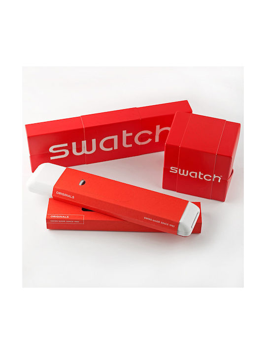 Swatch Three Hands Watch Battery with Black Rubber Strap