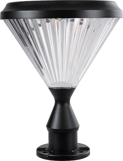 GloboStar Ηλιακό Φωτιστικό Δαπέδου Κολωνάκι 10W 330lm Ψυχρό Λευκό 6000K με Φωτοκύτταρο IP65 26x26x33εκ.