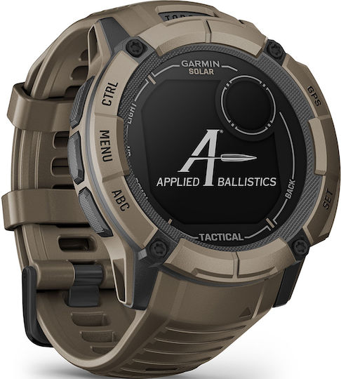 Garmin Instinct 2X Solar Tactical 50mm Waterproof Smartwatch with Heart Rate Monitor (Coyote Tan)