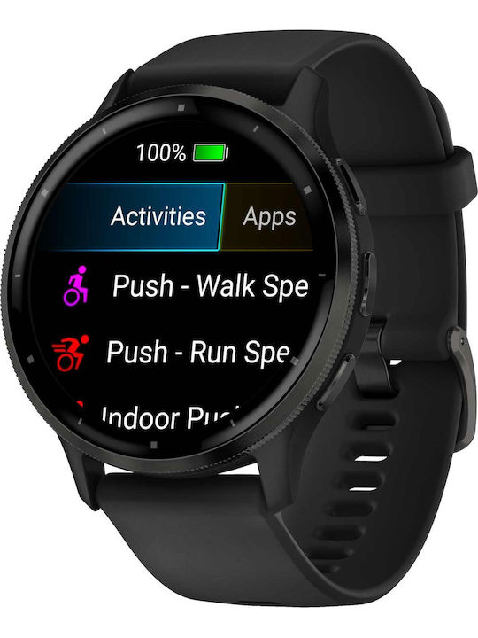 Garmin Venu 3 45mm Smartwatch mit Pulsmesser (Slate Bezel With Black Silicone Band)