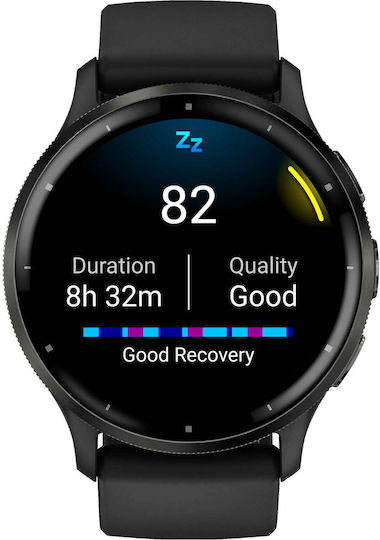 Garmin Venu 3 Stainless Steel 45mm Waterproof Smartwatch with Heart Rate Monitor (Slate Bezel With Black Silicone Band)