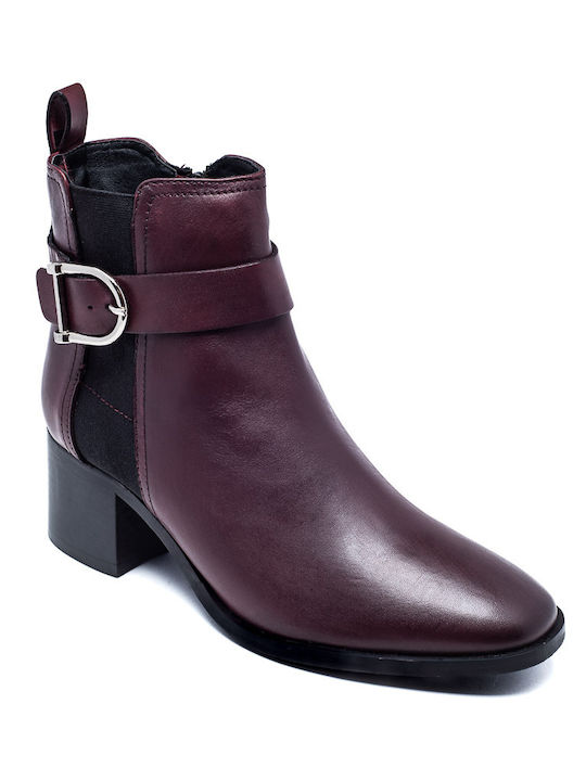 Franchesca Moretti Women's Leather Boots Burgundy