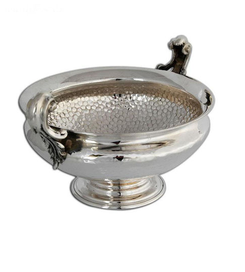 SilverBrand.gr Декоративна купа Silver С Поднос Сребрист 16x12см 1бр