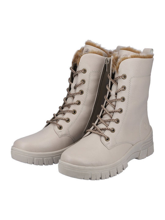 Leder Damen Chelsea Stiefeletten Beige