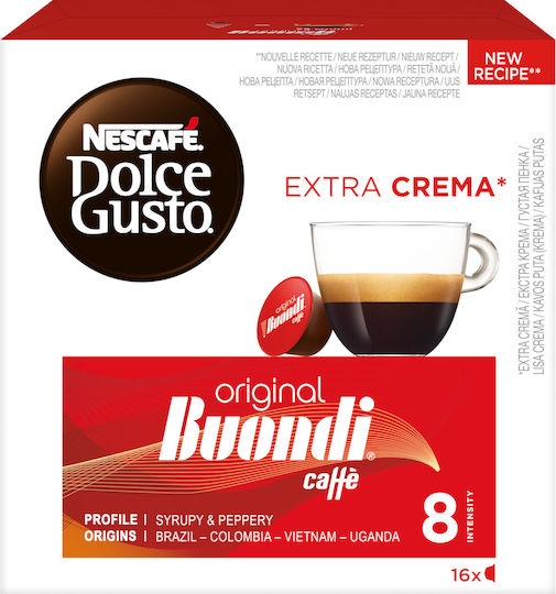 Nescafe Capsule Espresso Buondi Intenso Compatibile cu Aparat Dolce Gusto 16 bucăți