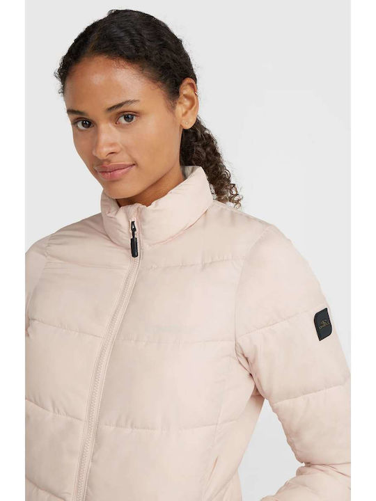 Women's Short Puffer Jacket for Winter Orange