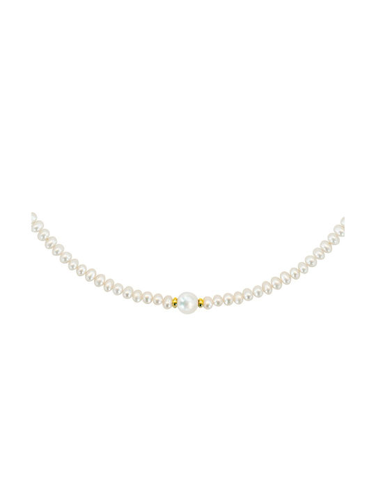 Senzio Belibasakis Necklace from Gold 14K with Pearls