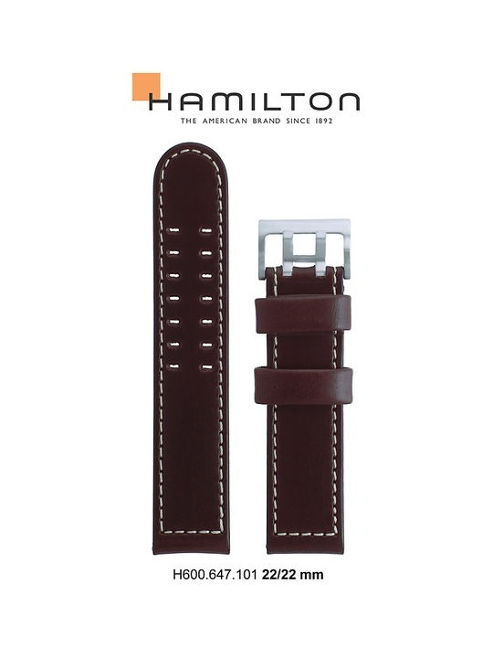 Hamilton Leather Strap Khaki 22mm