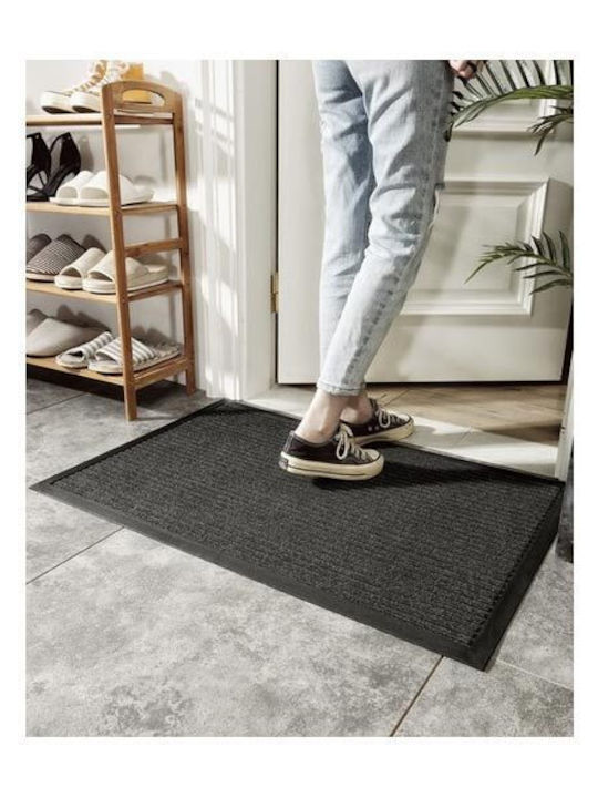 Ruhhy Entrance Mat Straw with Anti-slip Backing Gray 60x90cm