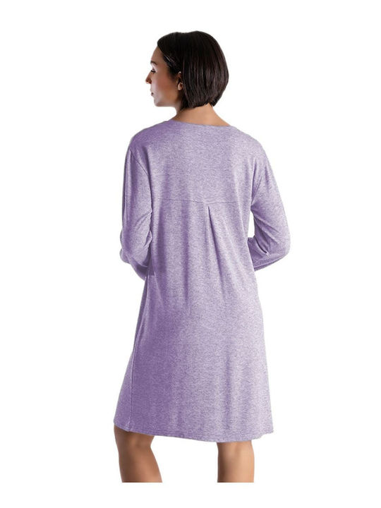 Rachel Women's Winter Nightgown Purple