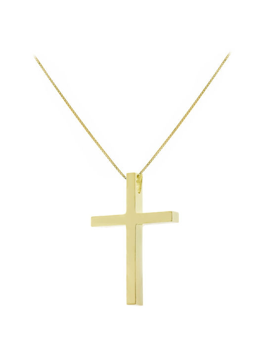 Senzio Belibasakis Damen Gold Kreuz 18K mit Kette