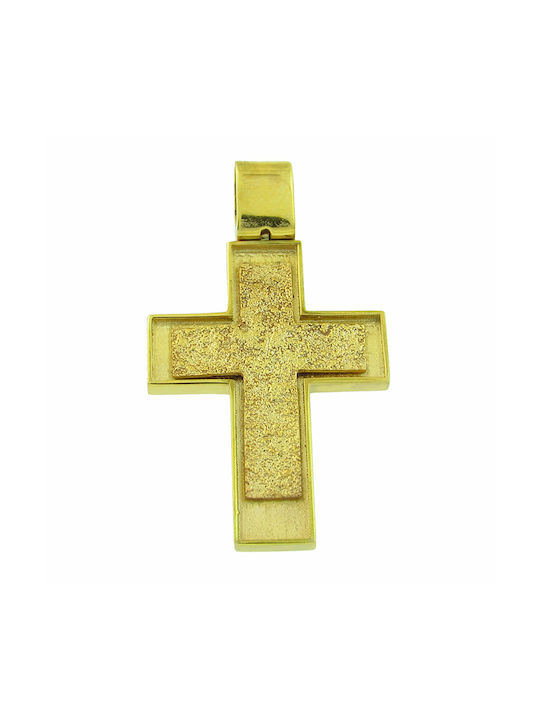 Senzio Belibasakis Herren Gold Kreuz 14K Beidseitig