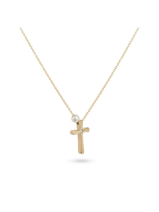 Vitopoulos Women's Gold Cross 14K with Chain