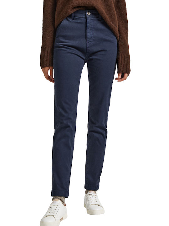 Pepe Jeans Women's Chino Trousers Navy Blue