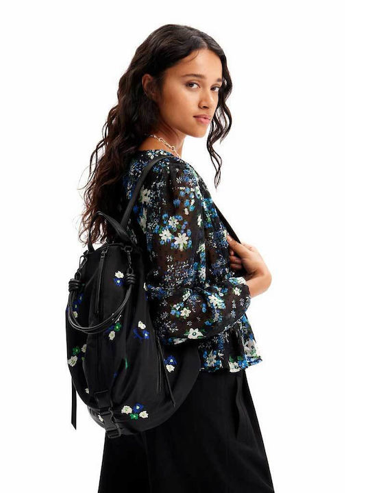 Desigual Midsize Multi-position Floral Women's Bag Backpack Black