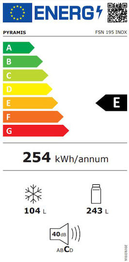 Pyramis Ψυγειοκαταψύκτης 347lt NoFrost Υ195xΠ60xΒ68.5εκ. Inox FSN 195