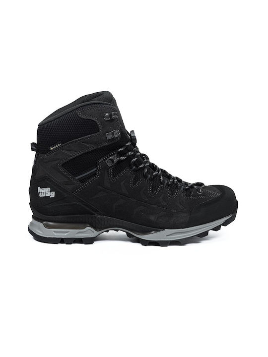 Hanwag Makra Trek Men's Hiking Boots Waterproof with Gore-Tex Membrane Black